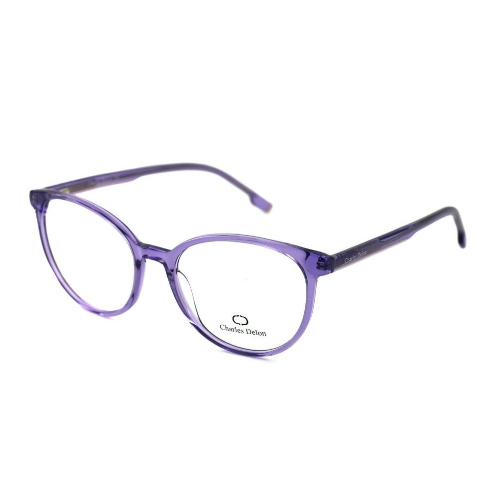 Charles Delon Rectangle Women Purple Plastic Frame